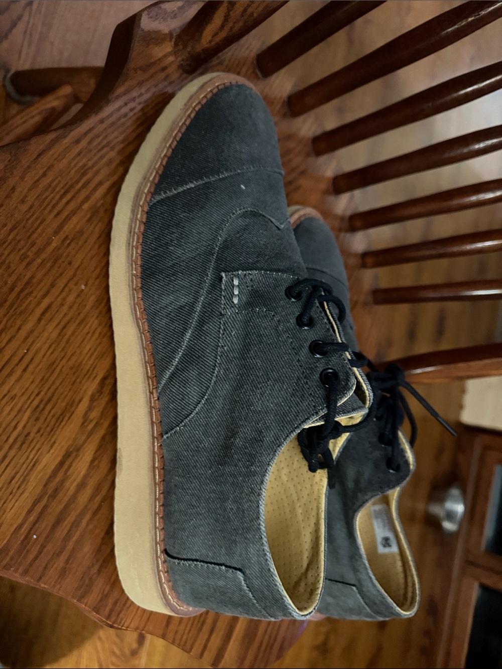 Toms Men's Chukka Boots in Charcoal Gray with Tan Sole